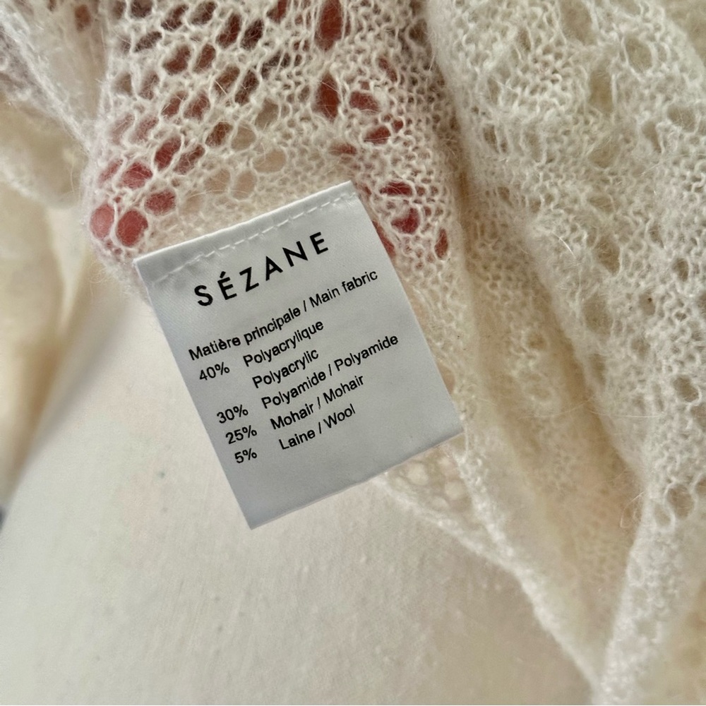 Sezane white Knit Sweater Jumper reversible - Picture 13 of 15